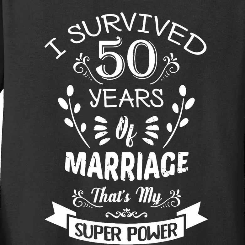 I Survived 50 Years Of Marriage Wedding Gift - Husband Wife Kids Long Sleeve Shirt