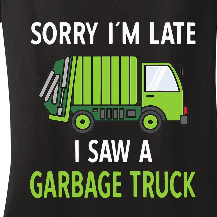 I Saw A Garbage Truck Costume Recycling Garbage Women's V-Neck T-Shirt