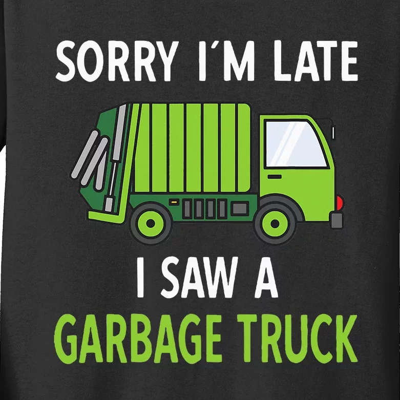 I Saw A Garbage Truck Costume Recycling Garbage Kids Long Sleeve Shirt