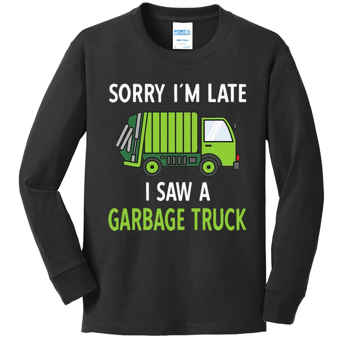 I Saw A Garbage Truck Costume Recycling Garbage Kids Long Sleeve Shirt