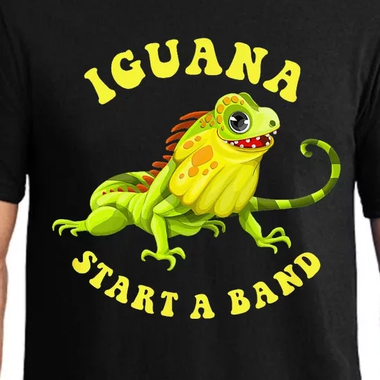 Iguana Start a Band Play on Words Pun Pajama Set