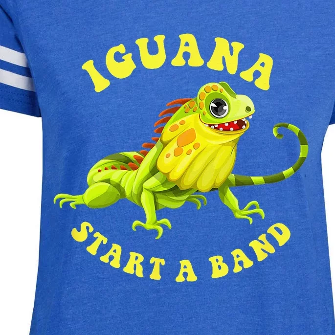 Iguana Start a Band Play on Words Pun Enza Ladies Jersey Football T-Shirt