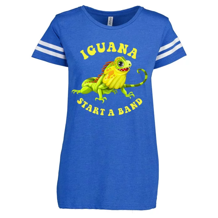 Iguana Start a Band Play on Words Pun Enza Ladies Jersey Football T-Shirt