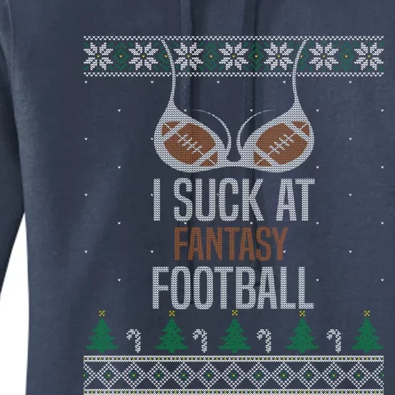 I Suck At Fantasy Football Losers Ugly Christmas Sweater Cute Gift Women's Pullover Hoodie