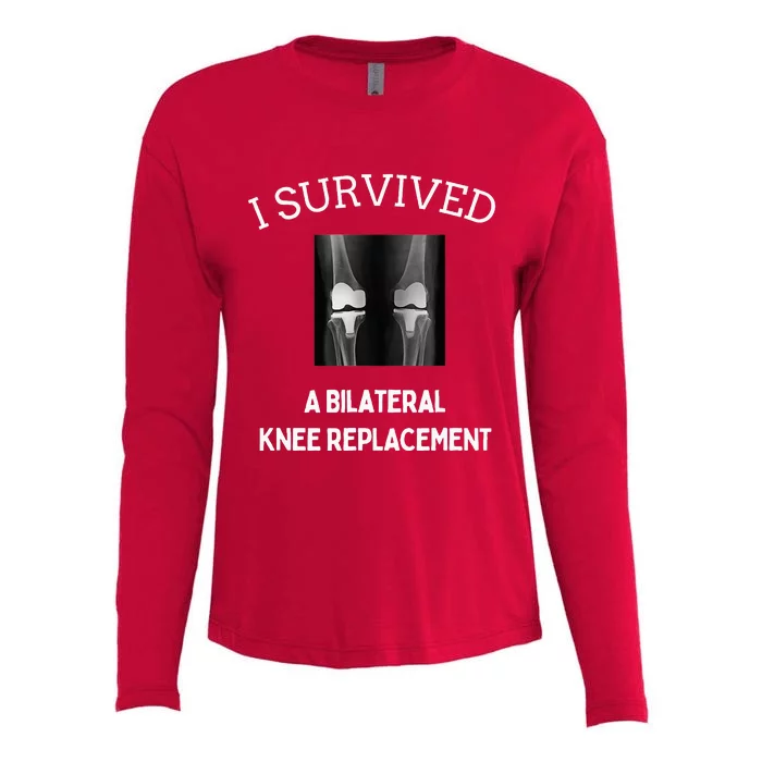 I Survived A Bilateral Knee Replacement Womens Cotton Relaxed Long Sleeve T-Shirt