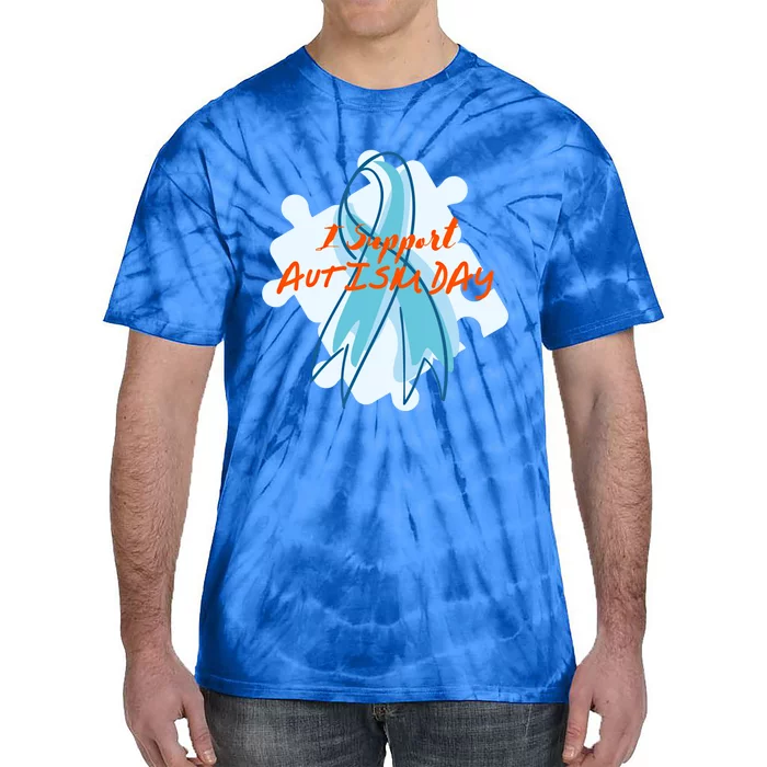 I Support Autism Awareness Day World Autism Awareness Day Cute Gift Tie-Dye T-Shirt