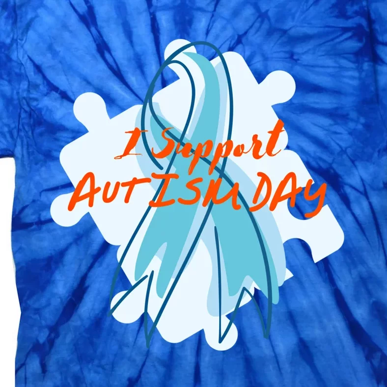 I Support Autism Awareness Day World Autism Awareness Day Cute Gift Tie-Dye T-Shirt