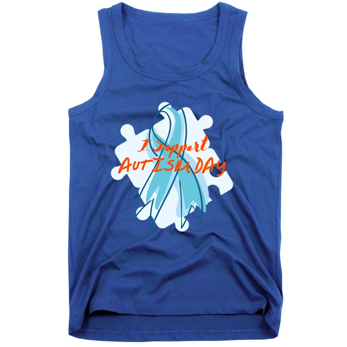 I Support Autism Awareness Day World Autism Awareness Day Cute Gift Tank Top