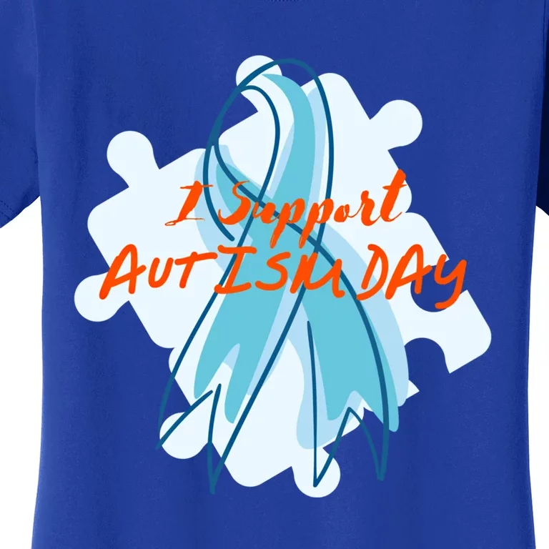 I Support Autism Awareness Day World Autism Awareness Day Cute Gift Women's T-Shirt