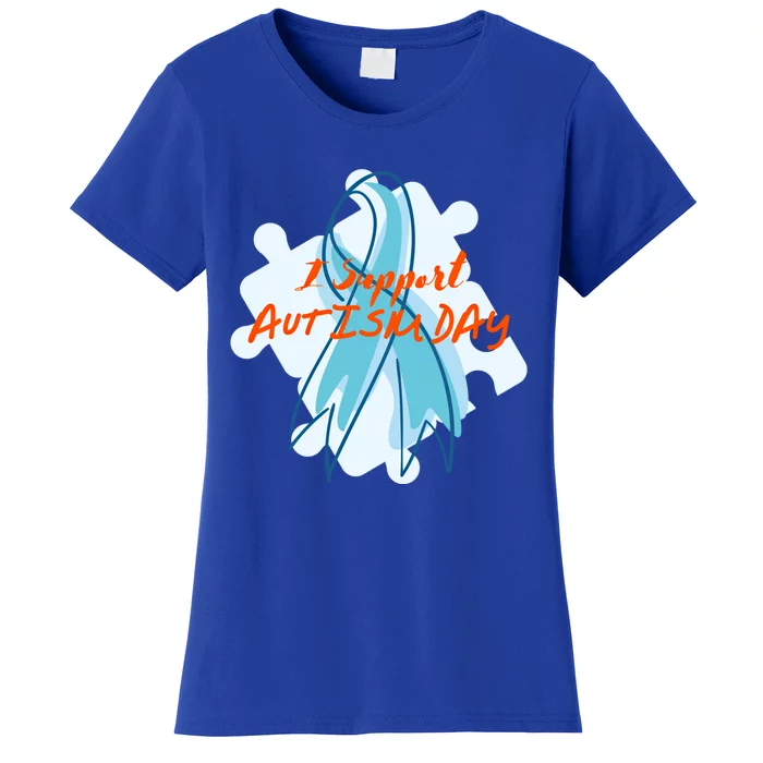 I Support Autism Awareness Day World Autism Awareness Day Cute Gift Women's T-Shirt