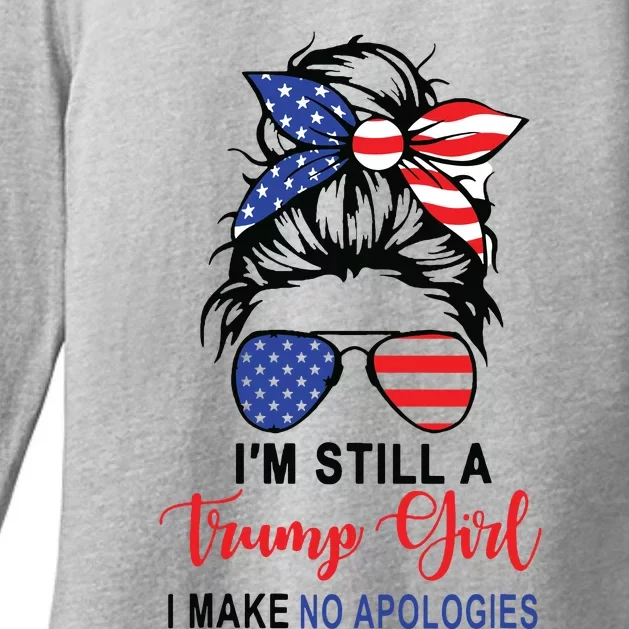 Im Still A Trump Girl Make No Apologies Patriotic American Womens CVC Long Sleeve Shirt