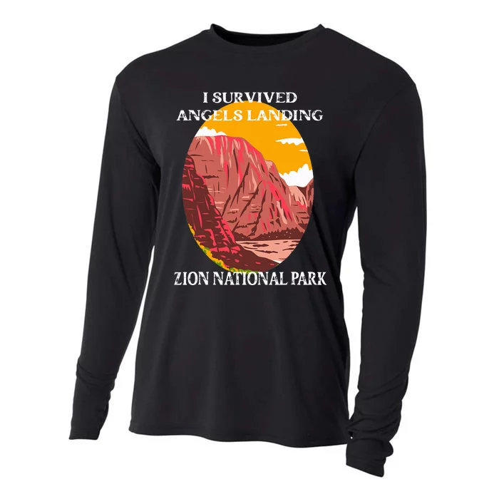 I Survived Angels Landing Hike Zion National Park Utah Cooling Performance Long Sleeve Crew