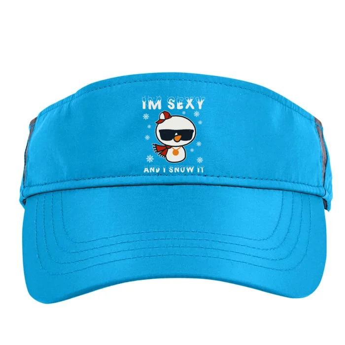 Im Sexy And I Snow It Retro Funny Snowman Adult Drive Performance Visor