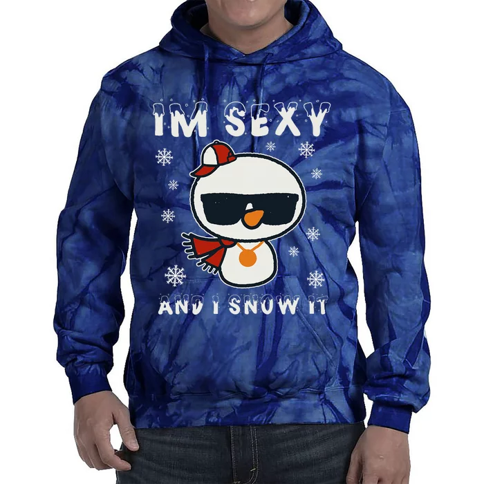 Im Sexy And I Snow It Retro Funny Snowman Tie Dye Hoodie