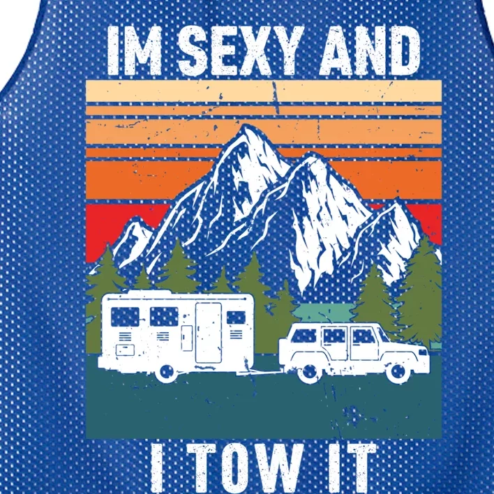 IM Sexy And I Tow It Bigfoot Camp Trees Hike Hiking Camping Great Gift Mesh Reversible Basketball Jersey Tank