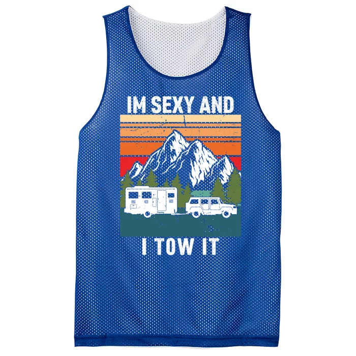 IM Sexy And I Tow It Bigfoot Camp Trees Hike Hiking Camping Great Gift Mesh Reversible Basketball Jersey Tank