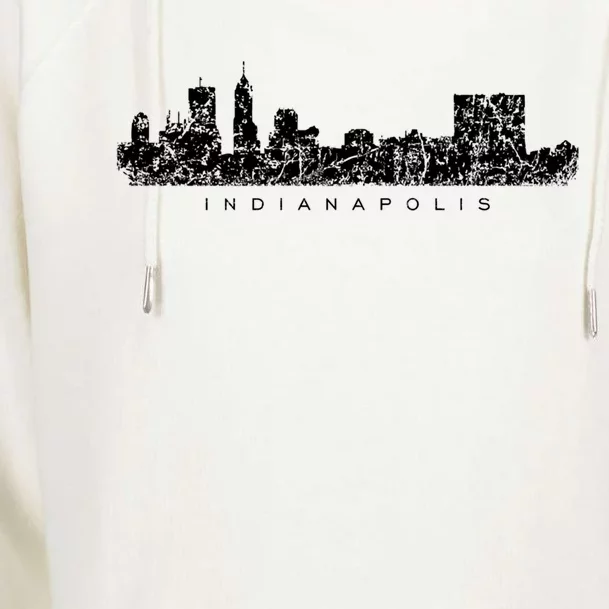 Indianapolis Skyline (Antique White) Gift Womens Funnel Neck Pullover Hood