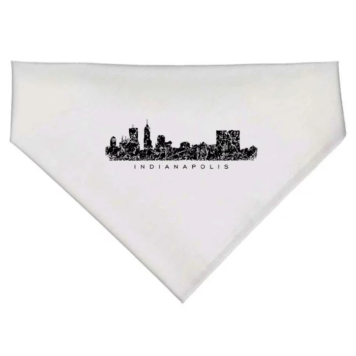 Indianapolis Skyline (Antique White) Gift USA-Made Doggie Bandana