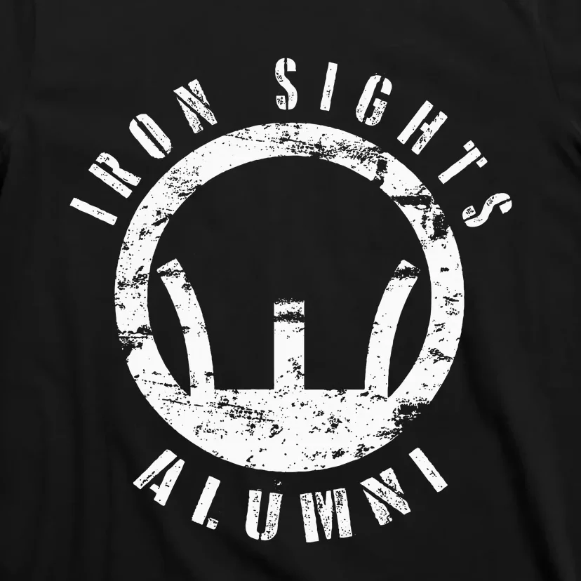 Iron Sights Alumni Boot Camp Shooting Marksmanship Veteran T-Shirt