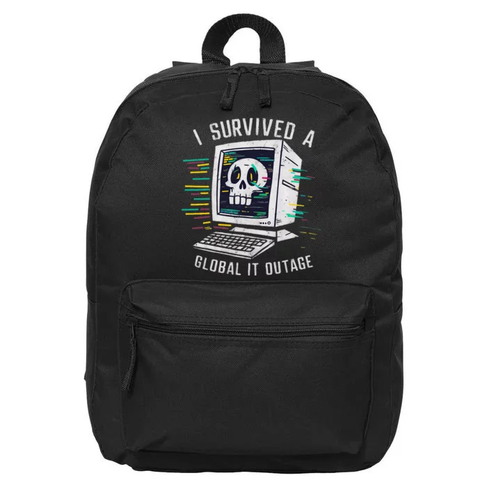 I Survived A Global It Outage 2024 Tech Cybersecurity 16 in Basic Backpack