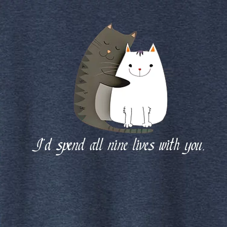 I'd spend all nine lives with you sweet kitty cat design Women's Crop Top Tee