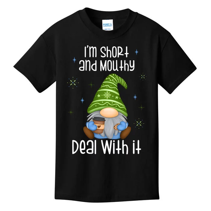 IM Short And Mouthy Deal With It Christmas Gnome Kids T-Shirt