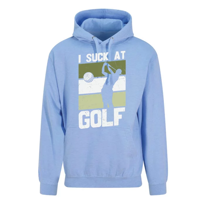 I Suck at Golf Sarcastic Loser Golfers Friend Funny Unisex Surf Hoodie