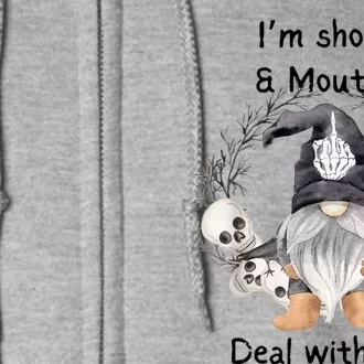 Im Short And Mouth Deal With It Gomes Ghost Halloween Full Zip Hoodie