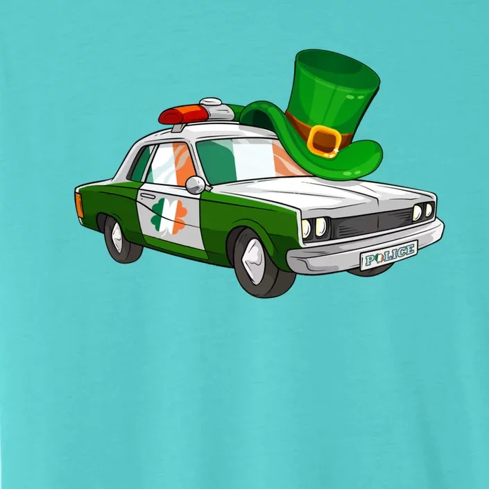 Irish Shamrock American Flag Police Car St Patrick's Day Gift ChromaSoft Performance T-Shirt