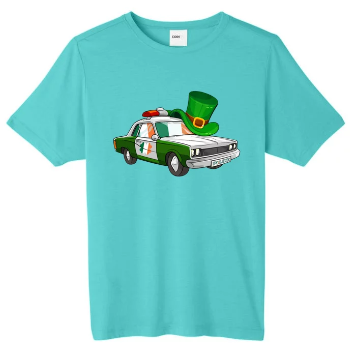 Irish Shamrock American Flag Police Car St Patrick's Day Gift ChromaSoft Performance T-Shirt