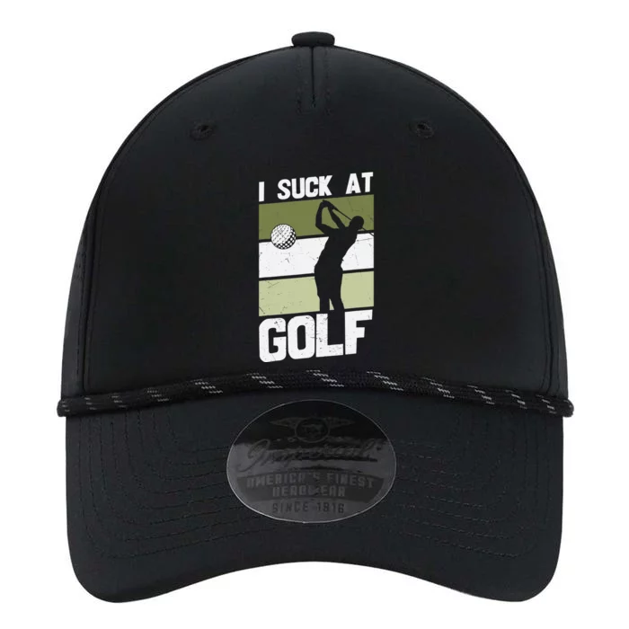 I Suck At Golf funny saying sarcastic golfing golf Performance The Dyno Cap