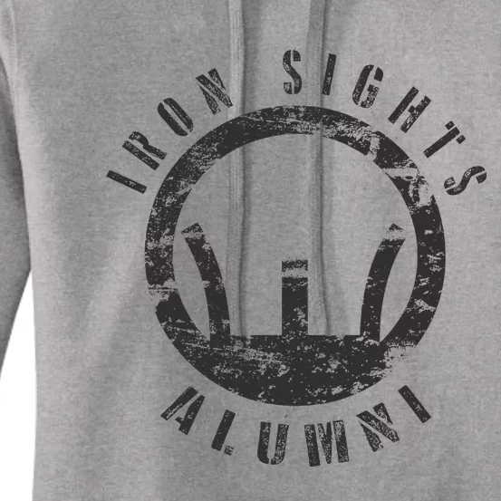 Iron Sights Alumni Boot Camp Shooting Marksmanship Veteran Women's Pullover Hoodie