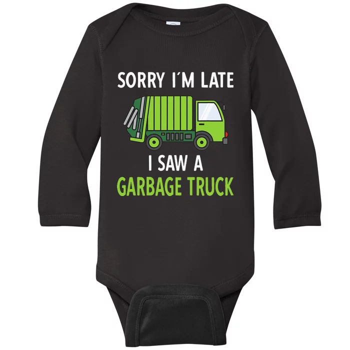 I Saw A Garbage Truck Costume Recycling Garbage Baby Long Sleeve Bodysuit