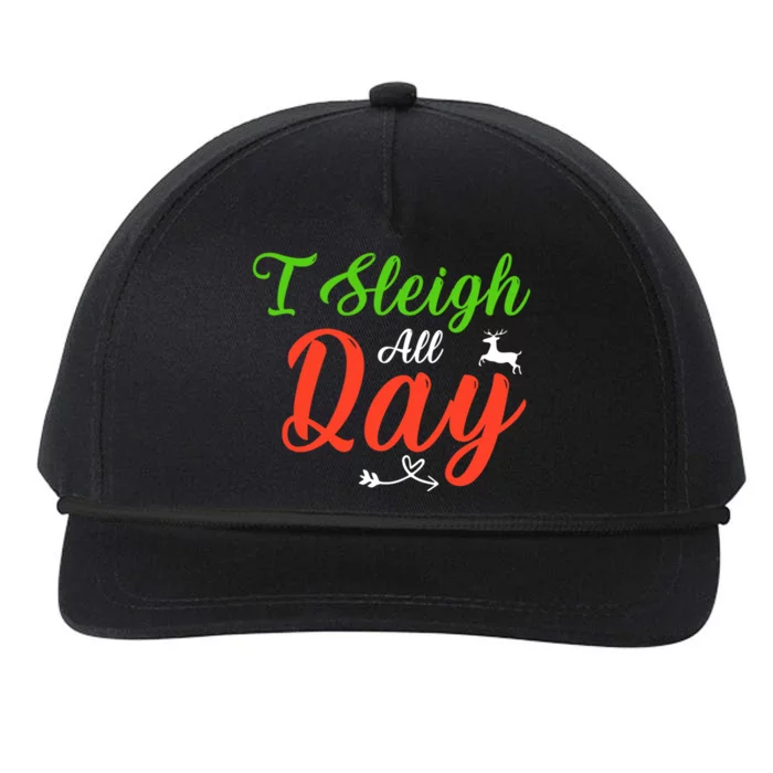 I Sleigh All Day Funny Christmas Gift Snapback Five-Panel Rope Hat