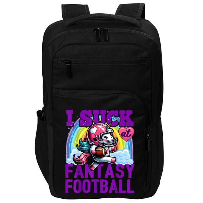 I Suck At Fantasy Football Unicorn Rainbow Loser Impact Tech Backpack