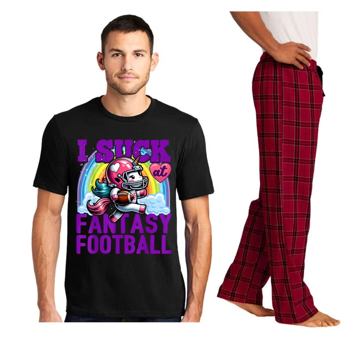 I Suck At Fantasy Football Unicorn Rainbow Loser Pajama Set