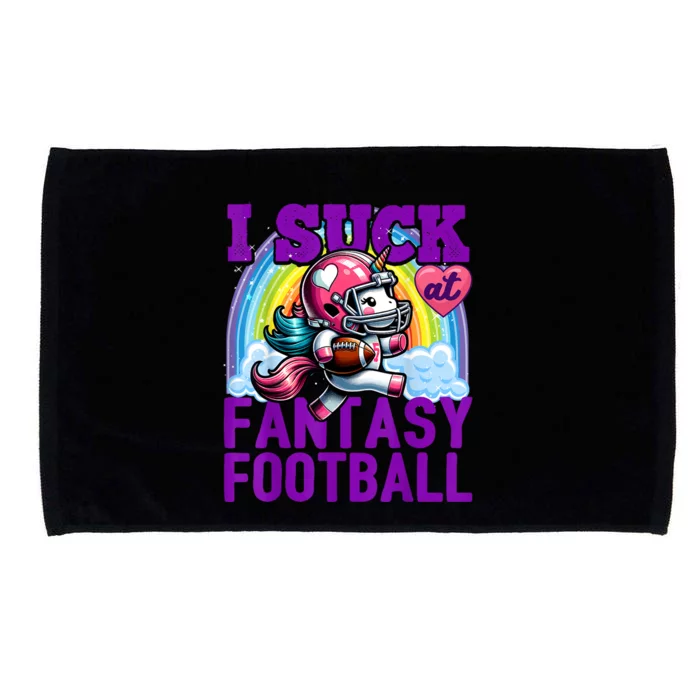 I Suck At Fantasy Football Unicorn Rainbow Loser Microfiber Hand Towel