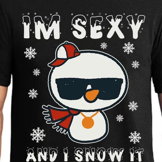 Im Sexy And I Snow It Retro Funny Snowman Pajama Set