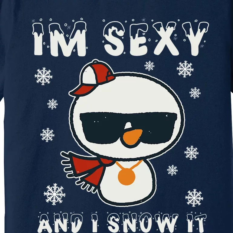 Im Sexy And I Snow It Retro Funny Snowman Premium T-Shirt