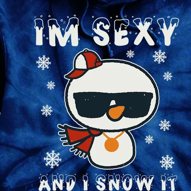 Im Sexy And I Snow It Retro Funny Snowman Tie Dye Hoodie