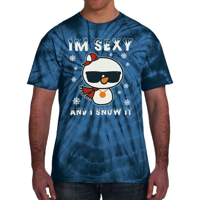 Im Sexy And I Snow It Retro Funny Snowman Tie-Dye T-Shirt