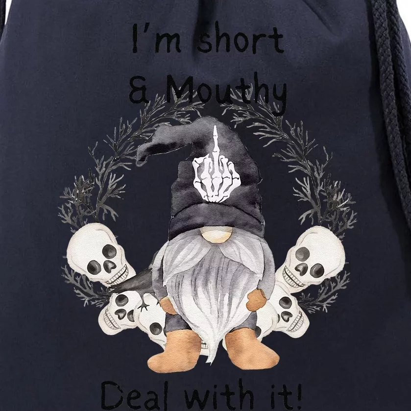 Im Short And Mouth Deal With It Gomes Ghost Halloween Drawstring Bag