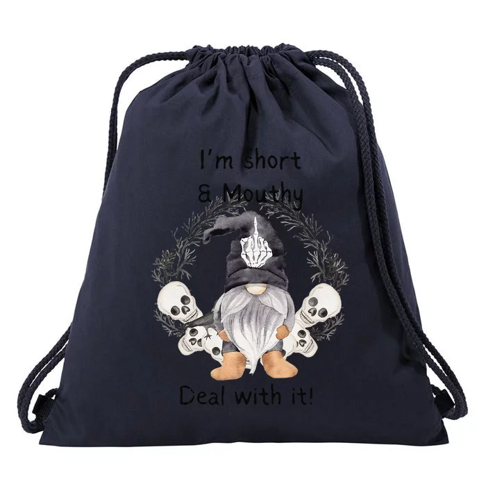 Im Short And Mouth Deal With It Gomes Ghost Halloween Drawstring Bag