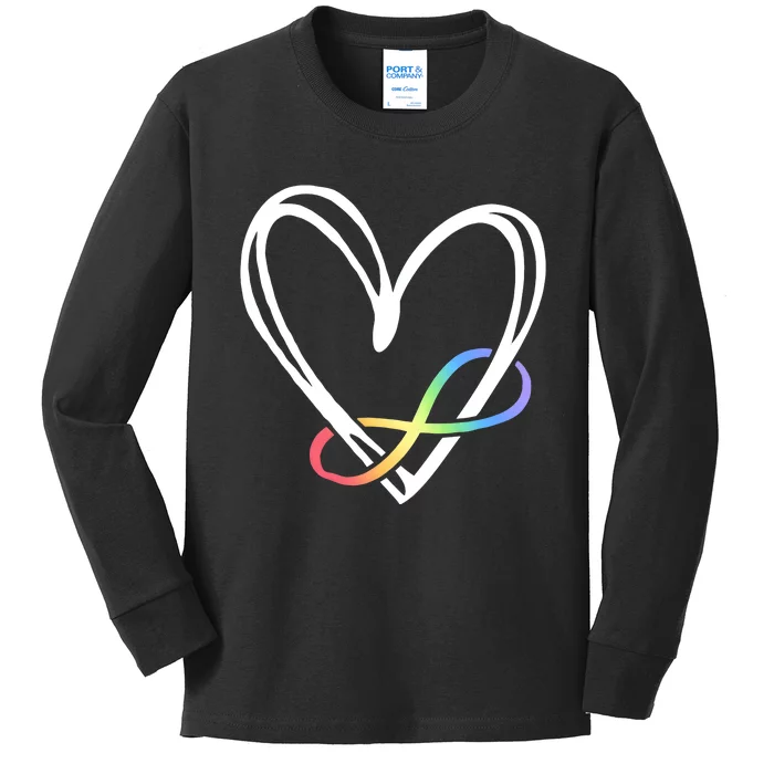 Infinity Symbol Autism Awareness Month Kids Long Sleeve Shirt