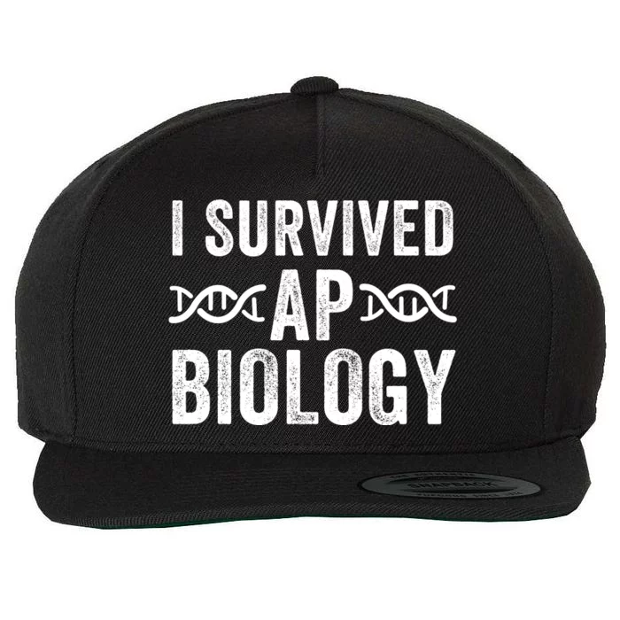 I Survived Ap Biology Ap Bio Exam High School Funny Ap Bio Biology Class Wool Snapback Cap