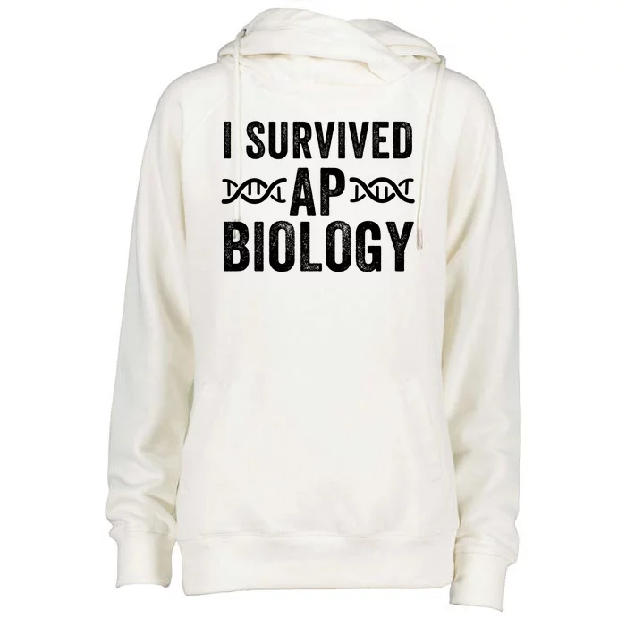 I Survived Ap Biology Ap Bio Exam High School Funny Ap Bio Biology Class Womens Funnel Neck Pullover Hood