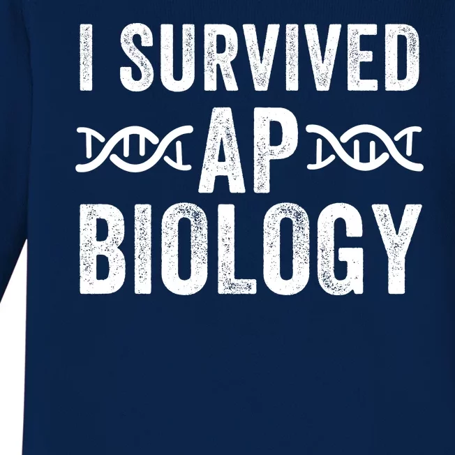 I Survived Ap Biology Ap Bio Exam High School Funny Ap Bio Biology Class Baby Long Sleeve Bodysuit