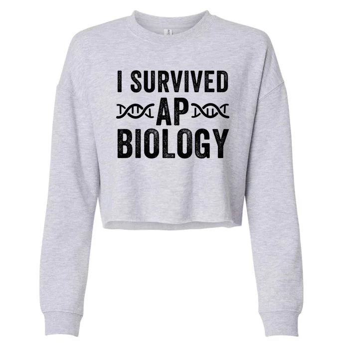 I Survived Ap Biology Ap Bio Exam High School Funny Ap Bio Biology Class Cropped Pullover Crew