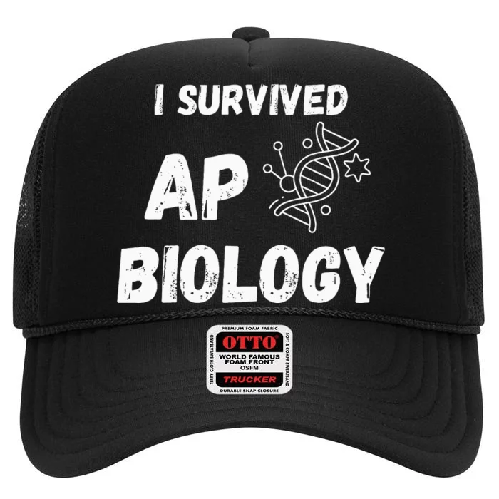 I Survived Ap Biology Ap Bio Exam High Crown Mesh Trucker Hat