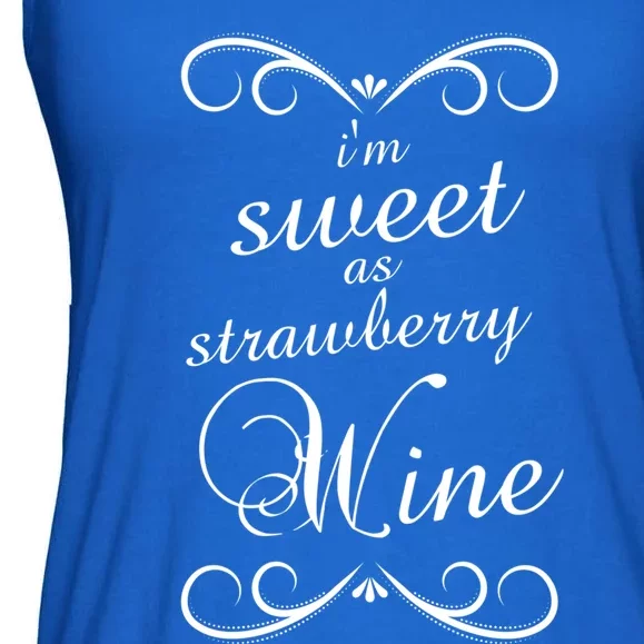 Im Sweet As Strawberry Wine Country Designer Gift Ladies Essential Flowy Tank